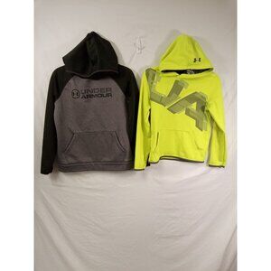 Under Armour Boy's Green/Yellow Pullover Hoodies Size Large